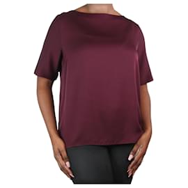 Autre Marque-Purple short-sleeved silk top - size M-Purple