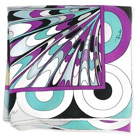 Emilio Pucci Blue printed twill scarf - size Blue
