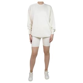 Autre Marque-Cream long silk jumper and shorts set - size XS-Other