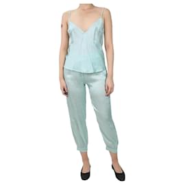 Stella Mc Cartney-Blaues Pyjama-Set aus Cami-Seidenoberteil und Hose – Größe S-Blau
