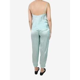 Stella Mc Cartney-Blaues Pyjama-Set aus Cami-Seidenoberteil und Hose – Größe S-Blau