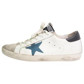 Golden Goose-White distressed lace up trainers - size EU 41-White
