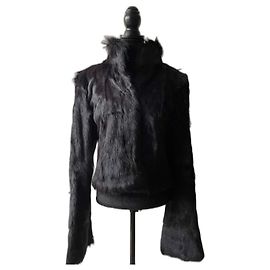 Giorgio Armani fur coat Black