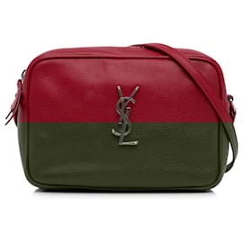 Saint Laurent-Saint Laurent Red Leather Lou Camera Bag-Red