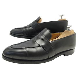 JOHN LOBB SCHUHE LOPEZ LOAFERS 9.5E 43.5 Schwarze Leder Slipper Schwarz