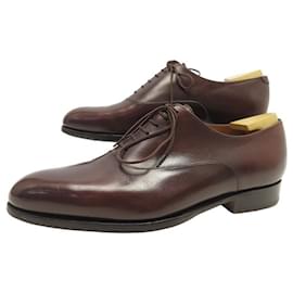 JM Weston-JM WESTON SHOES 486 Richelieu 7E 41 LARGE BROWN LEATHER SHOE SHOES-Brown