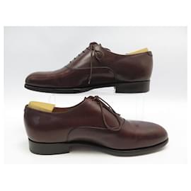 JM Weston-JM WESTON SHOES 486 Richelieu 7E 41 LARGE BROWN LEATHER SHOE SHOES-Brown