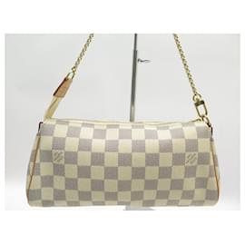 Louis Vuitton-LOUIS VUITTON EVA HANDBAG IN DAMIER AZUR CANVAS N55214 CANVAS CLUTCH BAG-Cream