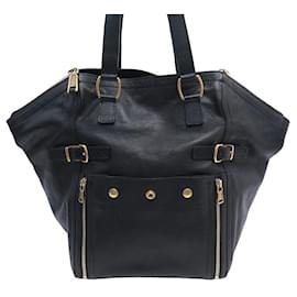 BORSA A MANO YVES SAINT LAURENT CENTRO 175884 BORSA BORSA A MANO IN CUOIO NERO Nero