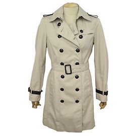 Autre Marque WATERPROOF BURBERRY BEIGE TRENCH WITH LEATHER STRAPS 3752376 40 M JACKET COAT Beige