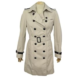 Autre Marque-WATERPROOF BURBERRY BEIGE TRENCH WITH LEATHER STRAPS 3752376 40 M JACKET COAT-Beige