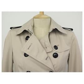Autre Marque-WATERPROOF BURBERRY BEIGE TRENCH WITH LEATHER STRAPS 3752376 40 M JACKET COAT-Beige