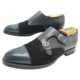 Autre Marque-EDWARD GREEN WESTMINSTER SHOES BUCKLE MOCCASINS 8.5 42.5 Patina-Navy blue