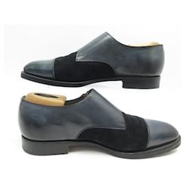 Autre Marque-EDWARD GREEN WESTMINSTER SHOES BUCKLE MOCCASINS 8.5 42.5 Patina-Navy blue