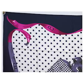 Christian Dior-NEW VINTAGE CHRISTIAN DIOR SCARF SQUARE GIFT PACKAGE 90 SILK SCARF-White