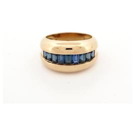 Cartier-VINTAGE CARTIER ODIN CRB RING4001052 In yellow gold 18K 6 SAPPHIRE GOLD RING-Golden