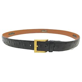 ZILLI BELT IN OSTRICH LEATHER SIZE 100 BLACK BLACK LEATHER OSTRICH Black