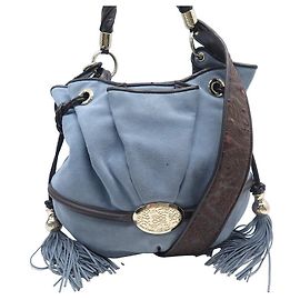 BORSA A TRACOLLA LANCEL BRIGITTE BARDOT BB BORSA A MANO IN CAMOSCIO BLU Altro
