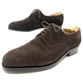 JM Weston-NEW JM WESTON DERBY SHOES 556 9.5E 43.5 LARGE BROWN SUEDE SHOE SHOES-Brown