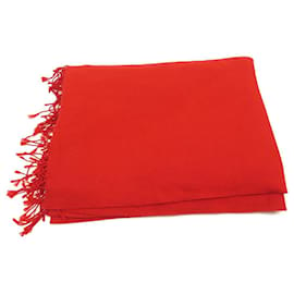 Hermès-COBERTOR XADREZ VERMELHO HERMES 135x170COBERTOR DE SOFÁ CM CASHMERE-Vermelho