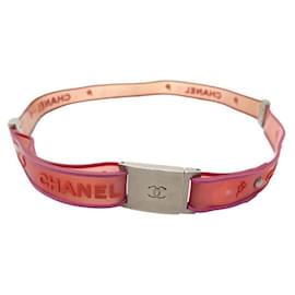 Chanel-CHANEL CC LOGO BELT 75 SILICONE CLOVERS PVC RUBBER ED LIMITED BELT-Other