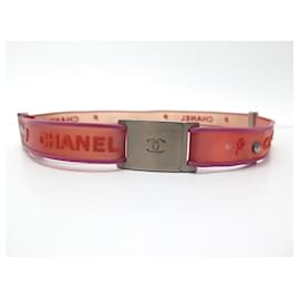 Chanel-CHANEL CC LOGO BELT 75 SILICONE CLOVERS PVC RUBBER ED LIMITED BELT-Other