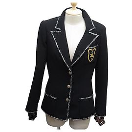 RARE CHANEL JACKET LOGO ECCUSSON GALLON S 36 THE DEVIL DRESSES IN PRADA JACKET Black