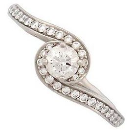 De Beers BEERS SOLITAIRE CARESS R RING102398 T53 PLATINUM DIAMONDS 0.44CT RING Silvery