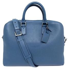 Louis Vuitton-LOUIS VUITTON VICTOR SEATBAG IN TAURILLON LEATHER CROSSBODY BRIEFCASE-Blue