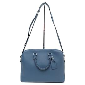 Louis Vuitton-LOUIS VUITTON VICTOR SEATBAG IN TAURILLON LEATHER CROSSBODY BRIEFCASE-Blue