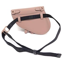 Christian Dior-NEW CHRISTIAN HANDBAG SADDLE S BELT5632ILLO PINK LEATHER BELT POUCH NEW-Other