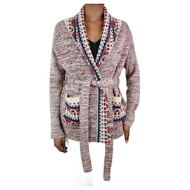 Autre Marque-Multicoloured belted patterned pocket cardigan - size XS-Multiple colors