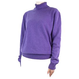 The row Pull tricoté col roulé violet - taille S Violet