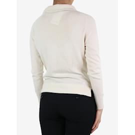 Autre Marque-Cream pointed-collar cashmere sweater - size UK 8-Cream