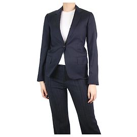 Jil Sander Blue pinstripe wool-blend blazer - size UK 8 Blue