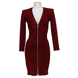 Robe daim stretch grenat JITROIS T.36 Fr Rouge