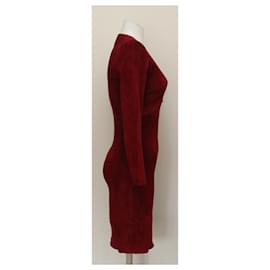 Jitrois-Garnet stretch suede dress JITROIS T.36 fr-Red