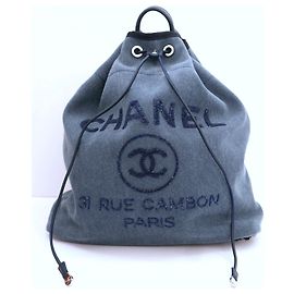 Chanel Deauville denim backpack Blue