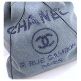 Chanel-Chanel Deauville denim backpack-Blue