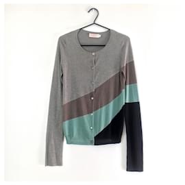 Zadig & Voltaire Strickjacke aus Seide und Kaschmir Grau Grau