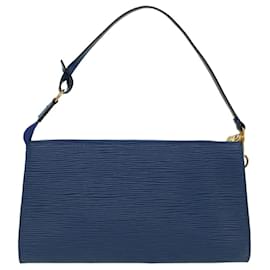 Louis Vuitton-LOUIS VUITTON Epi Pochette Accessoires Accessory Pouch Blue M52985 Auth ep1540-Blue