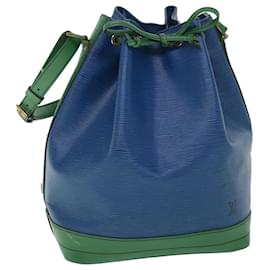 Louis Vuitton-LOUIS VUITTON Epi Tricolor Noe Shoulder Bag Green Blue M44044 LV Auth 53560-Blue,Green