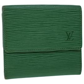Louis Vuitton-LOUIS VUITTON Epi Portefeuille Elise Portafoglio Verde LV Auth 54071-Verde