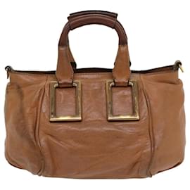 Chloé-Chloe Etel Hand Bag Leather 2way Brown 03-12-50-65 Auth yb341-Brown