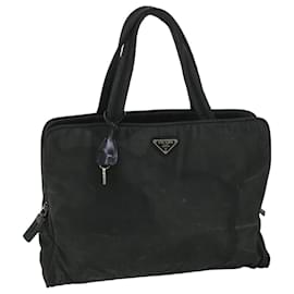 Prada-PRADA Hand Bag Nylon Black Auth 53701-Black