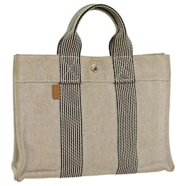 Hermès-HERMES Fourre Tout PM Tote Bag Canvas Gray Auth bs8219-Grey
