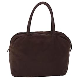Prada-PRADA Hand Bag Nylon Brown Auth cl761-Brown