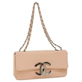 Chanel-CHANEL Matelasse Chain Shoulder Bag Leather Pink CC Auth 53097-Pink