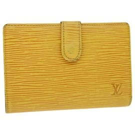 Louis Vuitton-Carteira LOUIS VUITTON Epi Porte Monnaie Billets Viennois Amarelo M63249 auth 54075-Amarelo