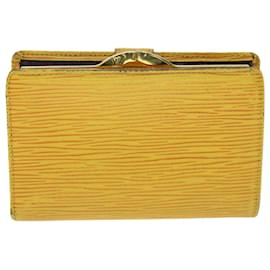 Louis Vuitton-LOUIS VUITTON Epi Porte Monnaie Billets Viennois Wallet Yellow M63249 auth 54075-Yellow